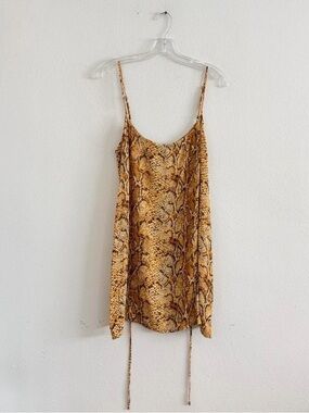 Reformation Yellow-Brown Snake Print Cami